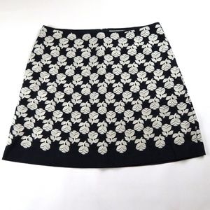 BODEN Navy Blue Lined embroidered floral Skirt